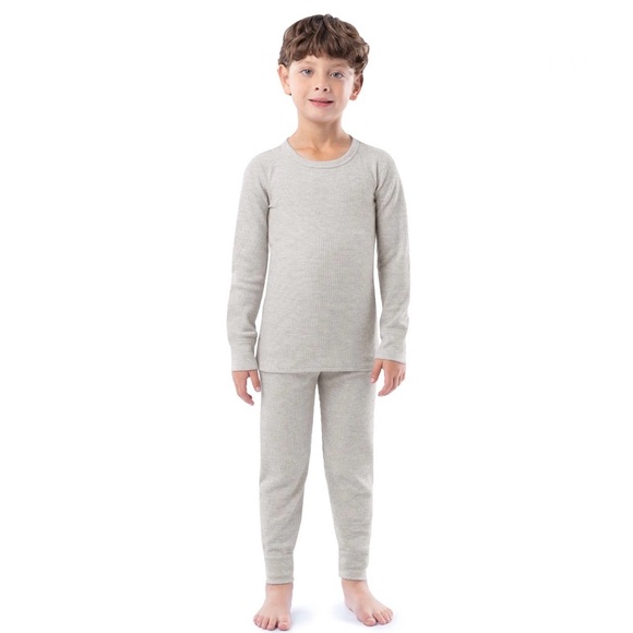 Boys Thermal Underwear Pajama Long Sleeve Shirt & Pants 2, 2-Piece Sets Size L - Picture 4 of 8